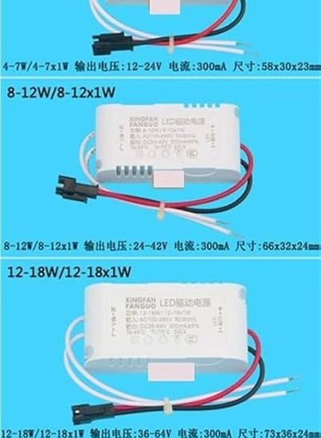 Universal LED Driver Constant Current Power Supply Ballast Transformer 18 24x1W Plastic Shell - Image 4
